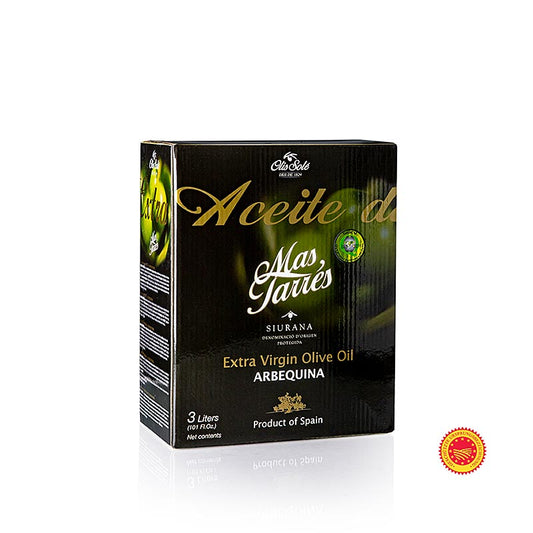 Extra vierge olijfolie, Mas Tarrés Oliva Verde, Arbequina, DOP/g.U. Siurana, 3 l