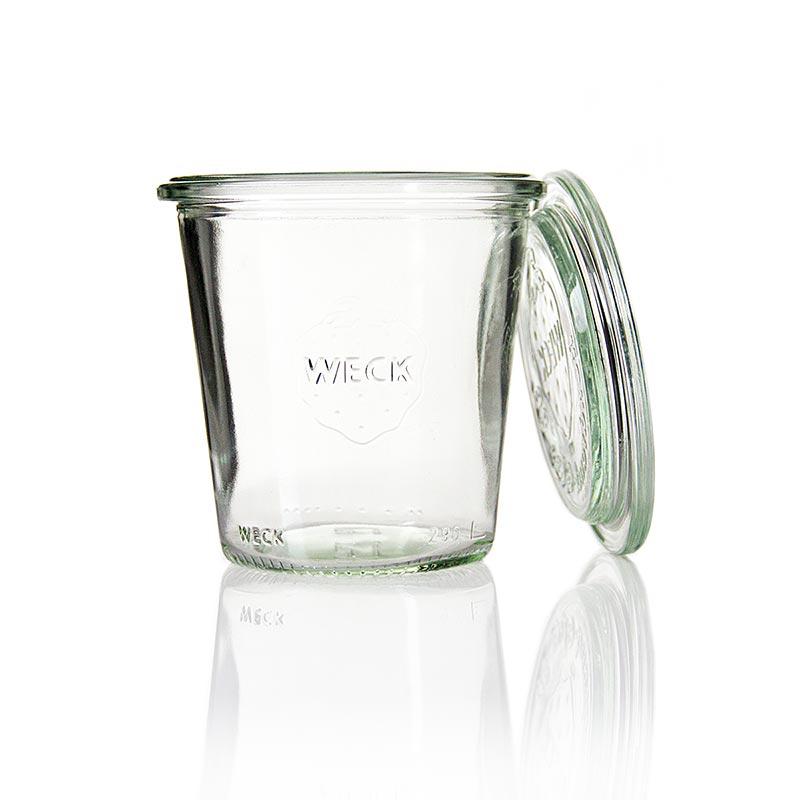 Glazen Weckpot met omgekeerde vorm, 80mm diameter, 87mm hoogte, 290 ml capaciteit, zonder clips en rubberen ring, 1 stuk