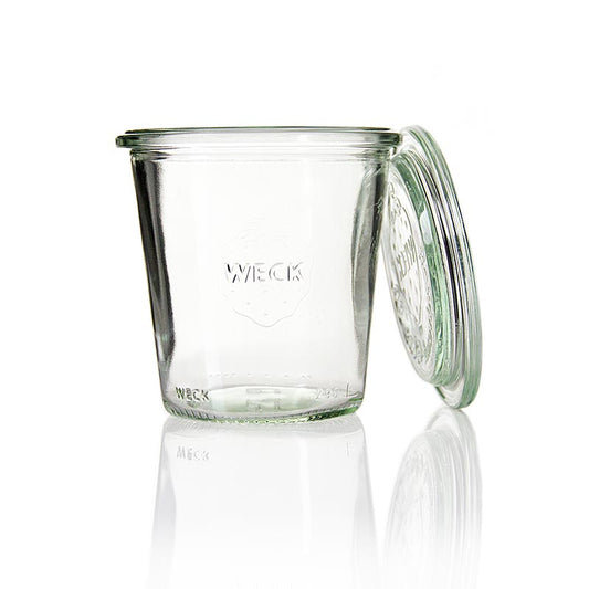 Glazen Weckpot met omgekeerde vorm, 80mm diameter, 87mm hoogte, 290 ml capaciteit, zonder clips en rubberen ring, 1 stuk