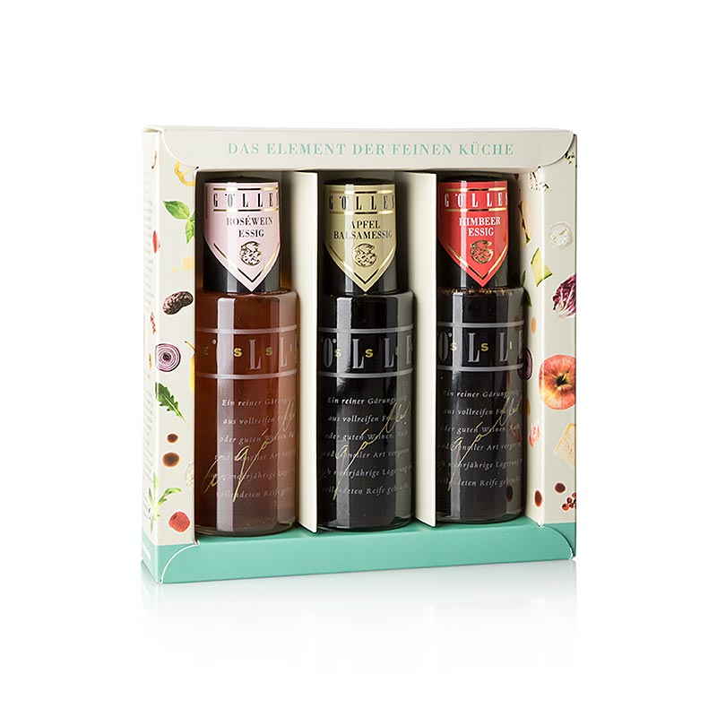 Gölles azijnverstuiverset met framboos, Schilcher en balsamico appelazijn in flessen van 375 ml, 3 x 125 ml