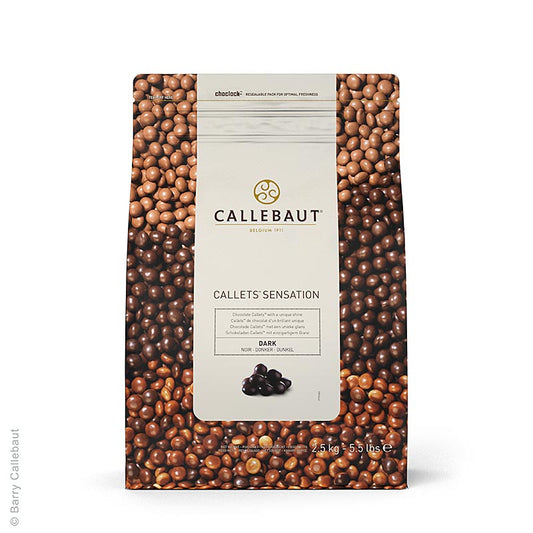 Callets Sensation Dark, puur chocoladeparels, 51% cacao, Callebaut, 2,5 kg