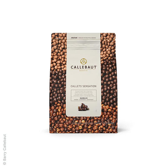 Callets Sensation Marbled, gemarmerde chocoladeparels, 38,9% cacao, 2,5 kg