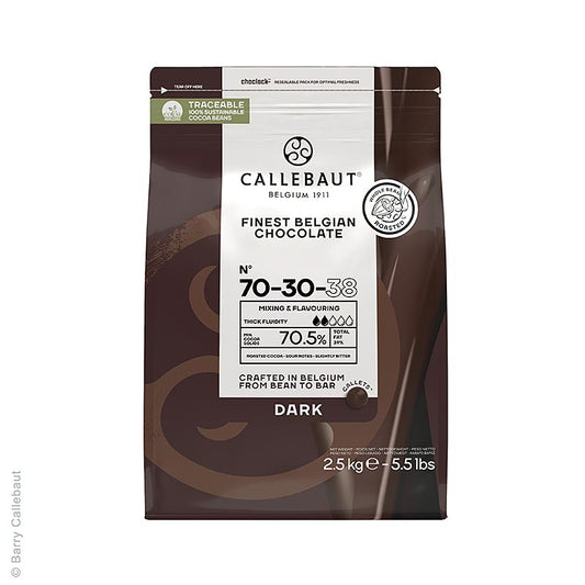 Pure chocolade, 70/30, callets, 70% cacao, 2,5 kg