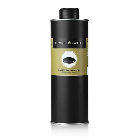 Gewürzgarten dadel balsamico crème, 3% zuurgraad, 500 ml - een heerlijke en smaakvolle balsamico crème met een lage zuurgraad van 3%, perfect voor het verrijken van salades en gerechten, in een fles van 500 ml