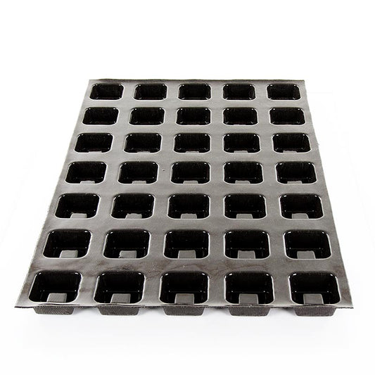 Flexipan mat 60x40cm met 35 vierkante savarins van 56x56mm en 24mm diep, 45ml, nr 1105, 1 stuk - ideaal voor het bakken van kleine gebakjes en desserts