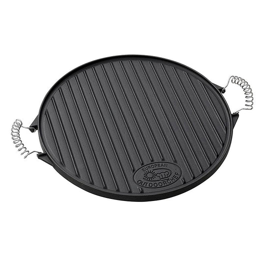 Outdoorchef-accessoires - Gietijzeren plaat "Plancha", 2 handgrepen, ø 39 cm, 1 stuk