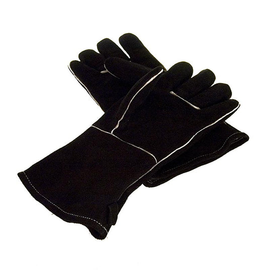 Zwarte leren BBQ-handschoenen in maat L, set van 2 stuks, voor Outdoorchef accessoires