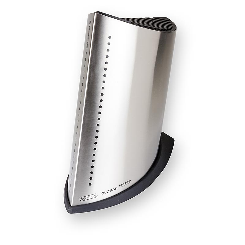 Global messenblok, roestvrij staal, voor 13 Global messen + slijpstaaf GKB-51, 1 stuk