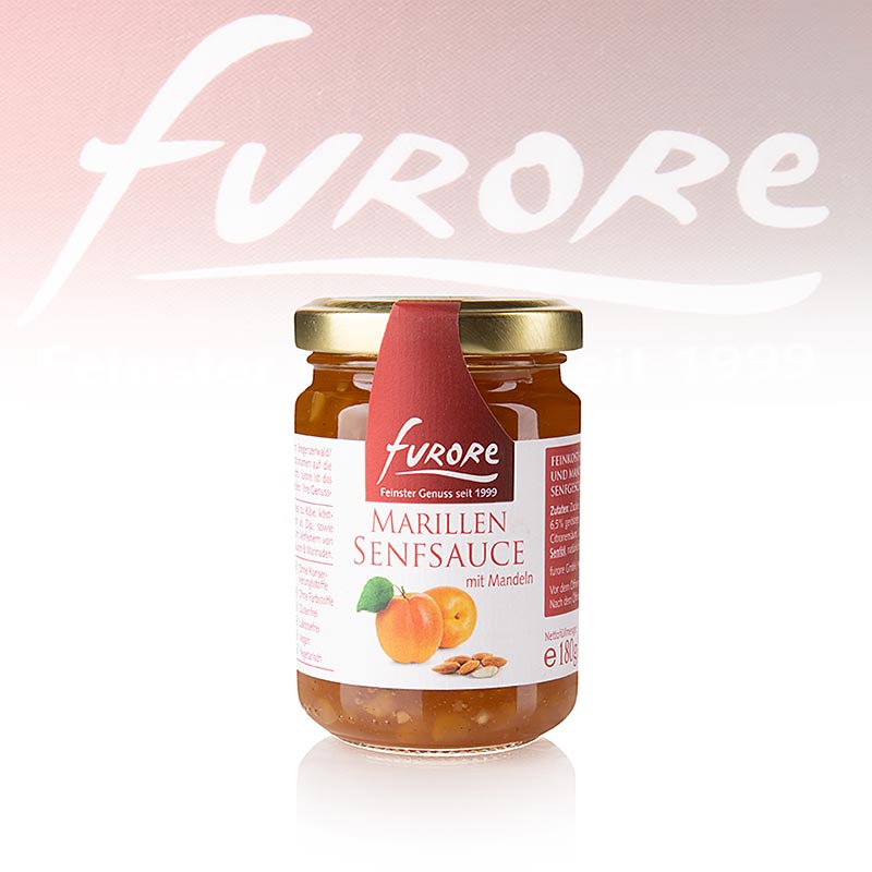 Flesje van 130 ml Furore Abrikozen- en mosterdsaus met amandelen