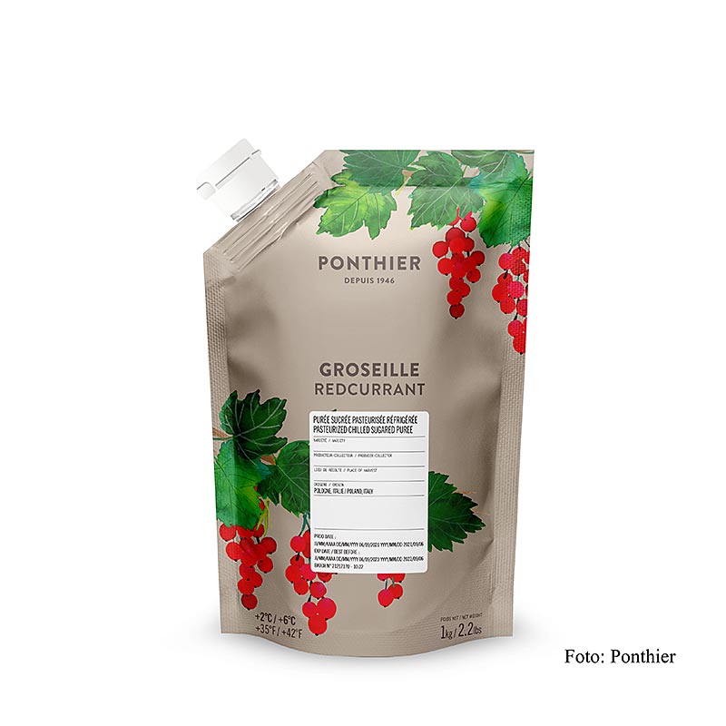 Puree - Rode bessen, met suiker, 1 kg