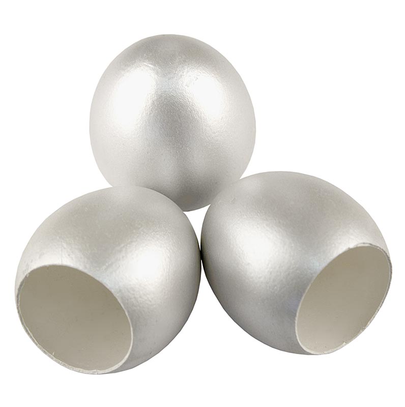 Lege eierschalen, zilver, om te vullen, 120 stuks