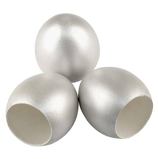 Lege eierschalen, zilver, om te vullen, 120 stuks