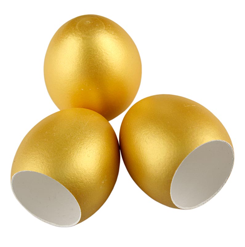 Lege eierschalen, goud, voor vulling, 120 stuks