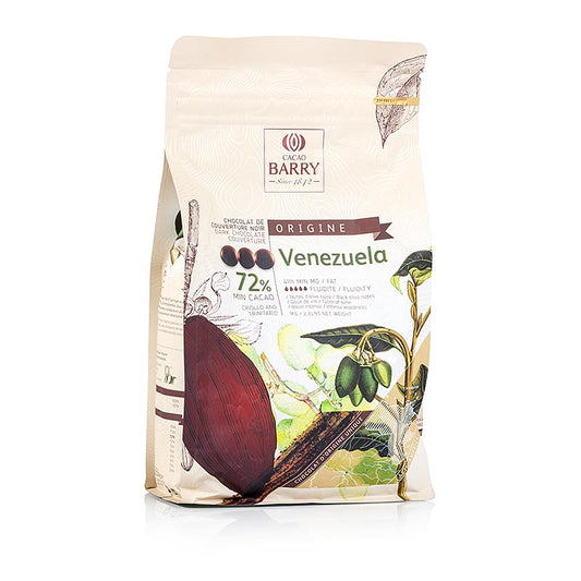 Origine Venezuela, pure chocolade, callets, 72% cacao, 1 kg