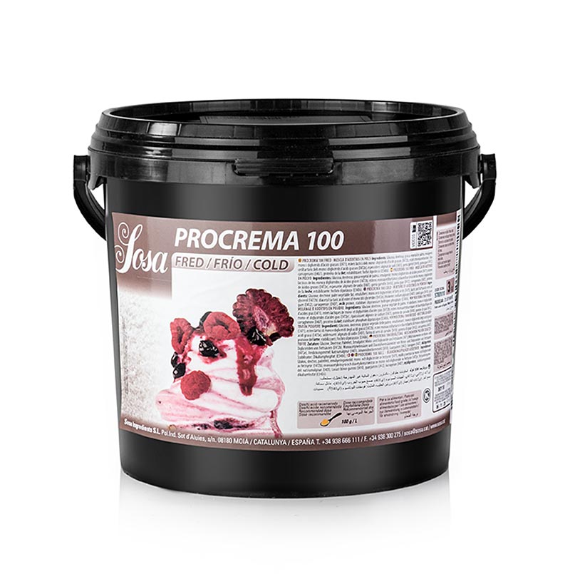 Pro Crema 100 koud, stabilisator voor ijs, 3 kg, ideaal voor het maken van romig en stabiel ijs