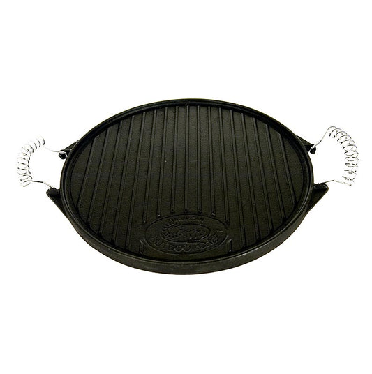 Gietijzeren plaat S met 2 handgrepen, geschikt voor Outdoorchef City 420, met een diameter van 33cm, 1 stuk