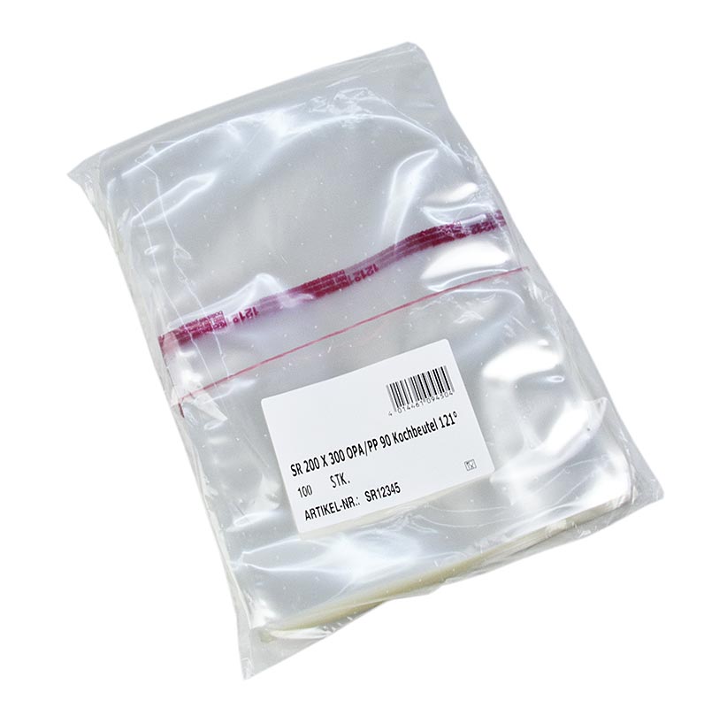 Vacuümzakjes, kookbestendig tot 120 °C, 200 x 300 mm, glad, voor sous-vide, 100 stuks