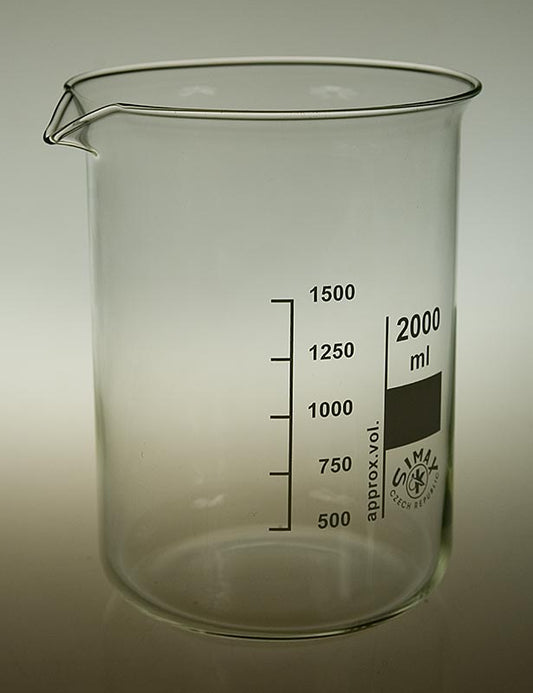 Bekerglas van borosilicaatglas - 2 liter, 1 stuk