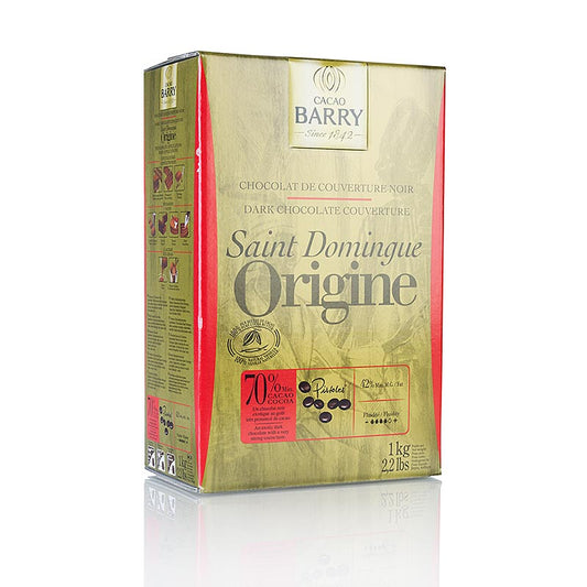 1 kg Origine Santo Domingo pure chocolade Callets met 70% cacao