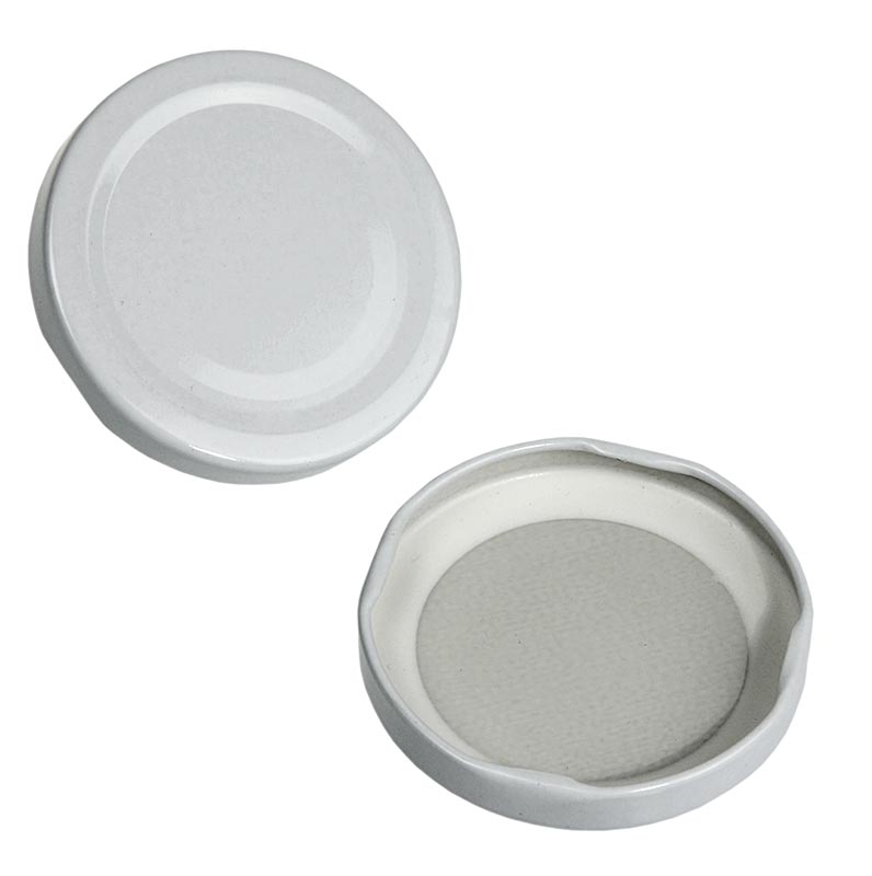 Deksel, wit, voor ronde en zeshoekige glazen potten, 70 mm, 390 ml, 1 stuk