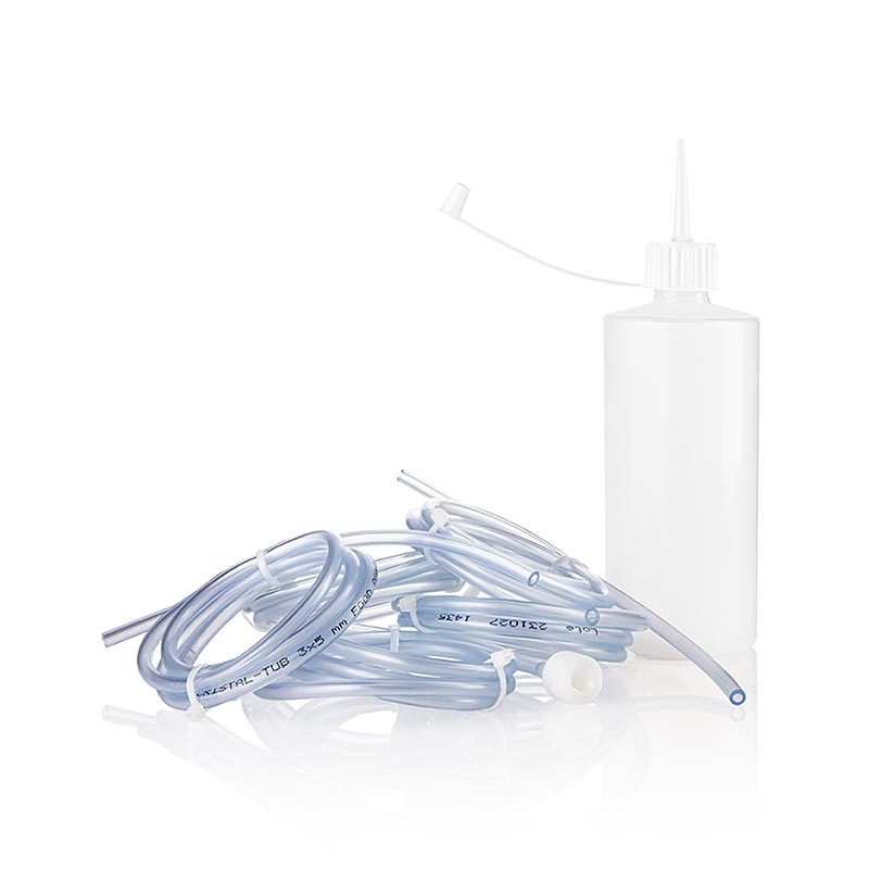 Spaghetti-set, spuitfles & 5 slangen van elk 1 m, adapter voor de espumaspray, 7-delig.