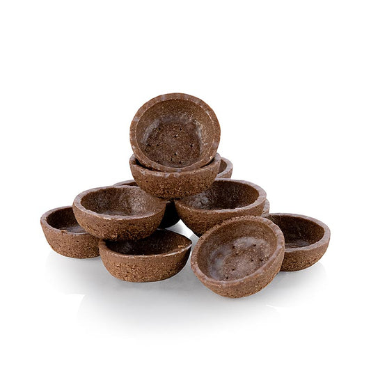 Mini-dessertaartjes, rond, ø 3,8 cm, H 1,8 cm, chocoladekruimeldeeg, 1,19 kg, 270 stuks