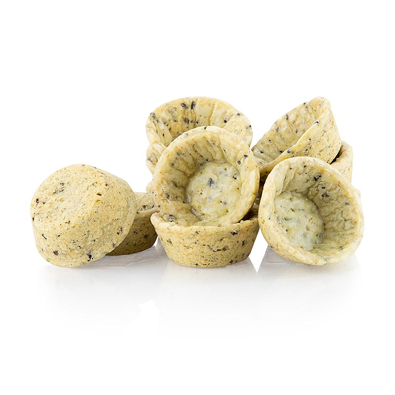 Mini-snacktaartjes, olijf-rozemarijndeglazuur, rond, ø 4,2 cm, zout, veganistisch, 1,02 kg, 160 stuks