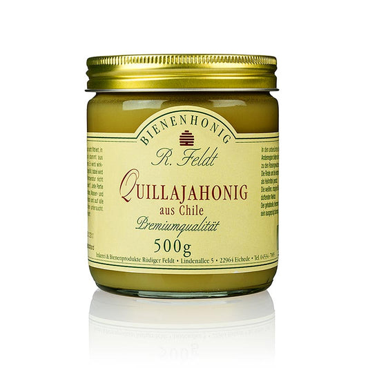 500 g quillaja honing, chili, donkergeel, romig, aromatisch en nootachtig van smaak