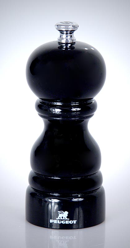 Zwarte Peugeot zoutmolen PARIS van 12 cm hoog met beukenhout, 1 stuk