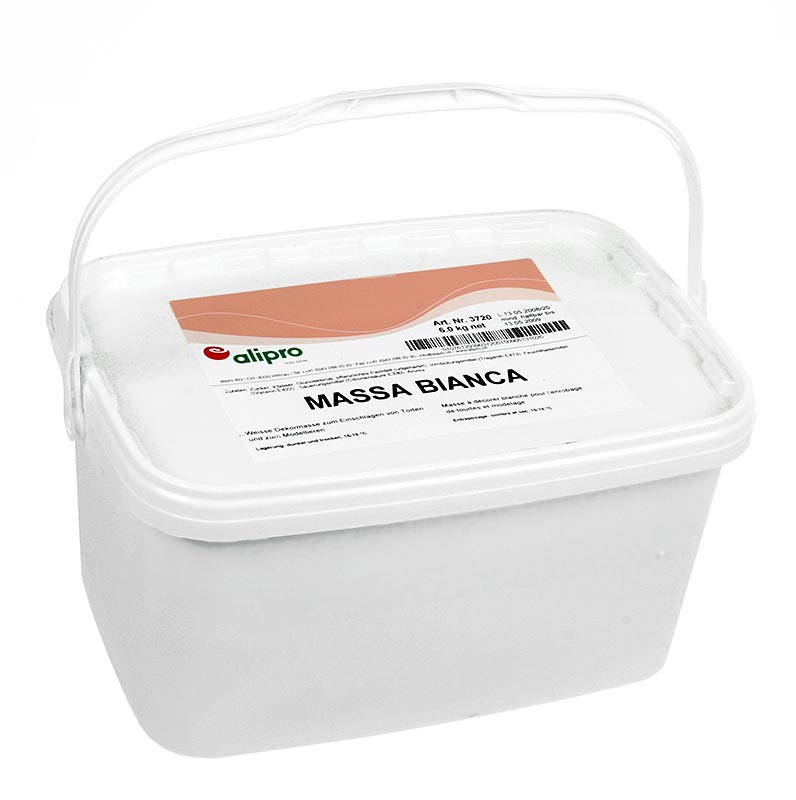 Massa Bianca, rolfondant, witte decoratiemassa (vergelijkbaar met Massa Ticino), 6 kg