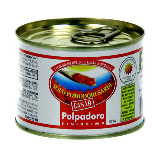 Polpadoro Finisima - Tomatenbereiding, licht gezouten, uit Sardinië, 220 g: heerlijke, fijngehakte tomaten met een vleugje zeezout, afkomstig uit Sardinië