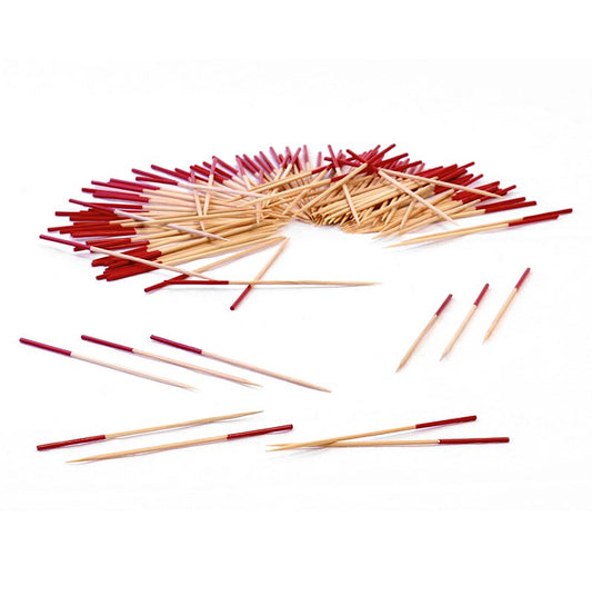 Houten spiesen, met rood gekleurd uiteinde, 9 cm, 500 stuks