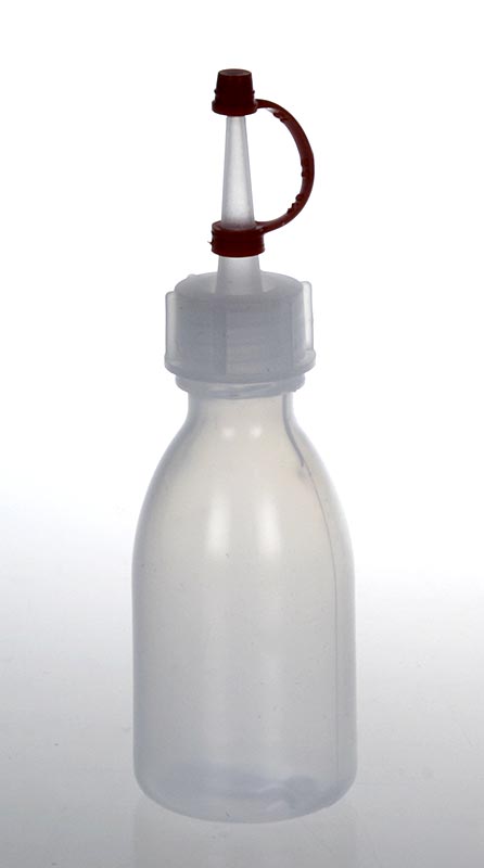 Plastic spuitfles met druppelflesje en dop, 50ml, ideaal voor nauwkeurige dosering, één stuk