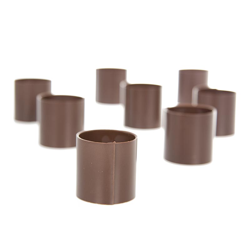 Chocoladevorm - Cannelloni/cilinder, donker zonder decoratie, ø 35 mm, 35 mm hoog, 300 g, 35 stuks
