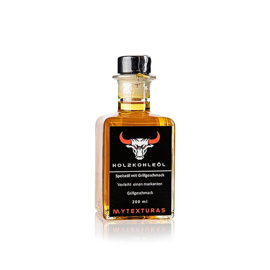 Houtskoololie - eetbare olie met rooksmaak, 200 ml