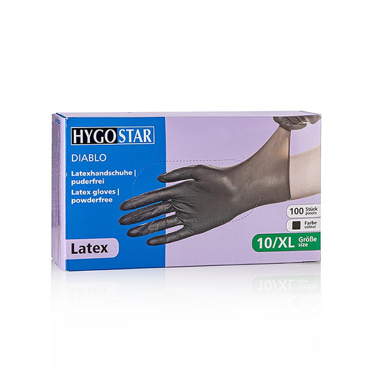 Wegwerphandschoenen latex, zwart, XL, ongepoederd, 100 stuks