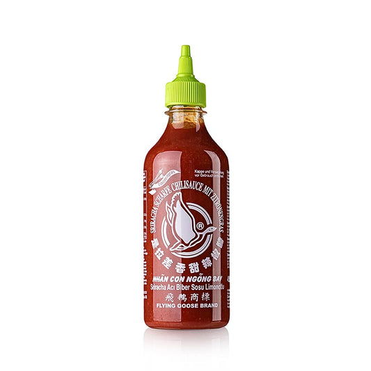 Chilisaus - Sriracha, pittig, met citroengras, Flying Goose, 455 ml