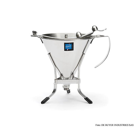 deBUYER fondanttrechter, automatisch, met 3 uitloopmaten, 1,5 liter, met standaard, 1 stuk