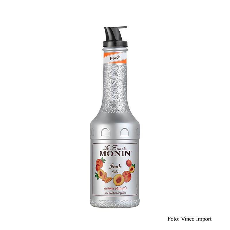 Vruchtenpuree mix perzik, gezoet, met tuit, 1 liter - fruitige en zoete perzikpuree in handige verpakking