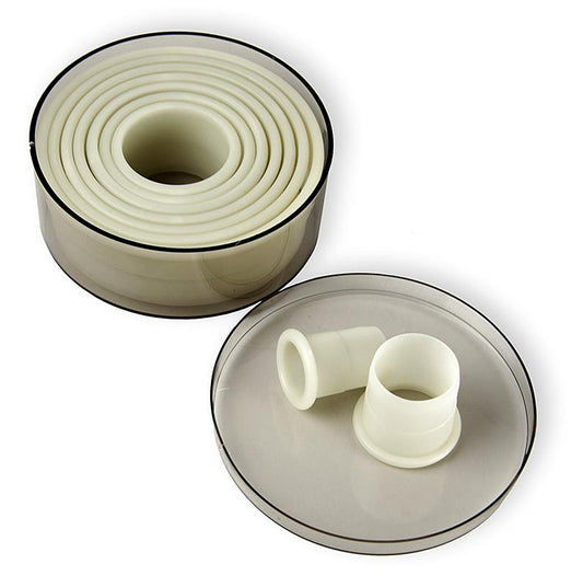 deBUYER koekjessnijder, rond, kunststof, verschillende diameters, set van 9 stuks
