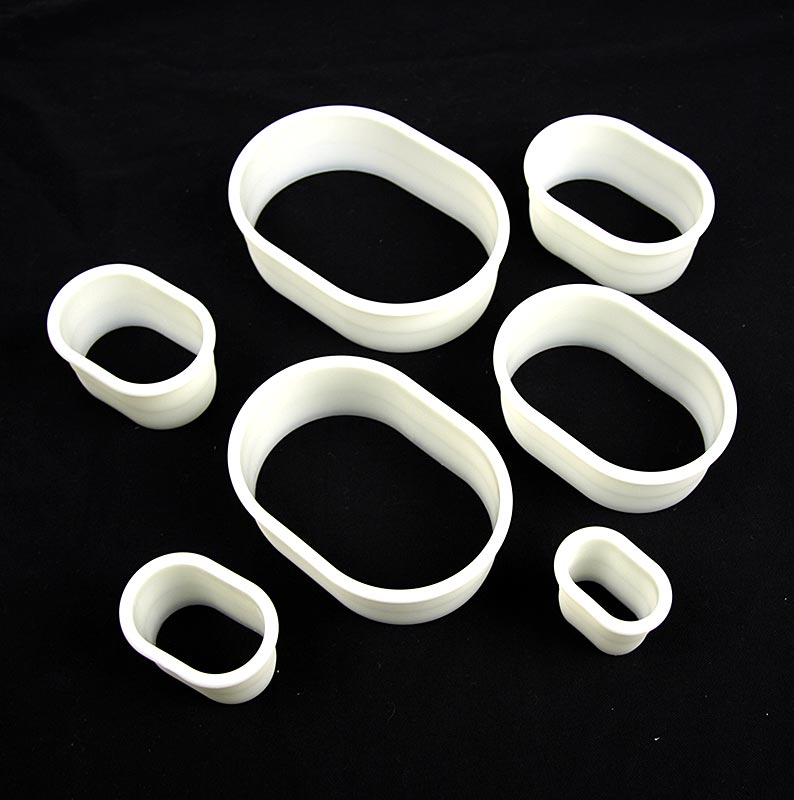 deBUYER koekjessnijder, ovaal, kunststof, ø 3.2/4.5/5.8/7.0/8.5/9.5/11cm, 7 st.