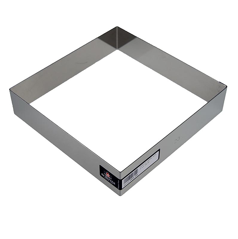 deBUYER frame, vierkant, roestvrij staal, 20 x 20 cm, 4,5 cm hoog, 1 stuk