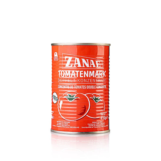 Tomatenpuree, dubbel geconcentreerd, in een 410 g verpakking van ZANAE