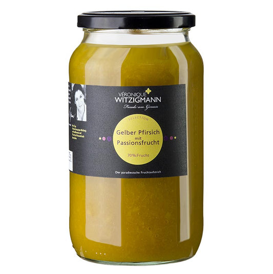 Gele perzik met passievrucht fruitspread van 1 kg, perfect voor op brood