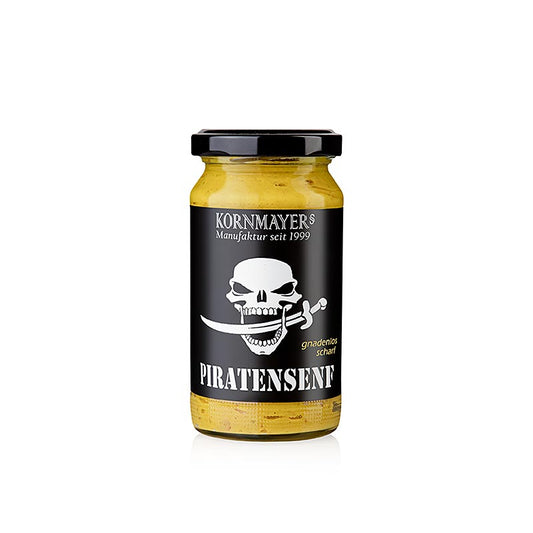 Kornmayer - Piratenmosterd, met rode peper en rum, genadeloos scherp, 210 ml