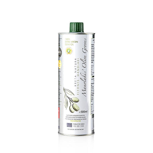 Extra vierge olijfolie, Manolakis Groves, van Koroneiki-olijven, Kreta, 500 ml