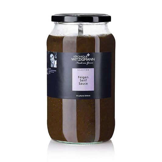 Vijgen- en mosterdsaus, 900 ml - een heerlijke, romige saus met zoete vijgen en pittige mosterd smaken, perfect voor het toevoegen aan diverse gerechten