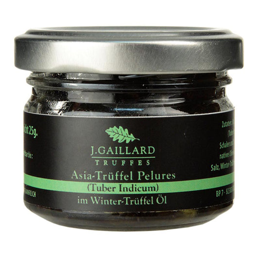 Truffel Pelures en schijfjes in truffelolie, 30 g, van het merk Gaillard