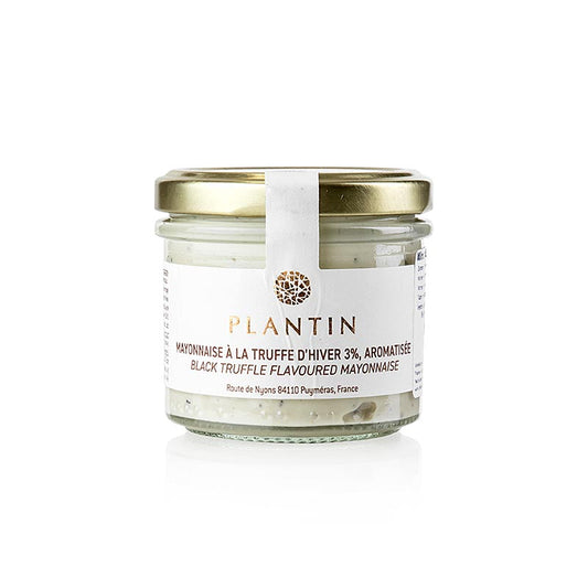 Potje Plantin truffelmayonaise met wintertruffel van 100 g, Tuber Melanosporum, luxe smaakvolle truffelsaus voor culinaire creaties