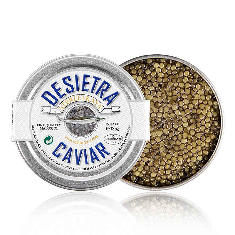 Desietra Sterletkaya kaviaar van de sterletsteur, aquacultuur Duitsland, 125 g